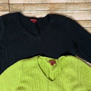 Pair of cable knit sweaters